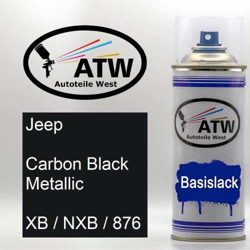 Jeep, Carbon Black Metallic, XB / NXB / 876: 400ml Sprühdose, von ATW Autoteile West.
